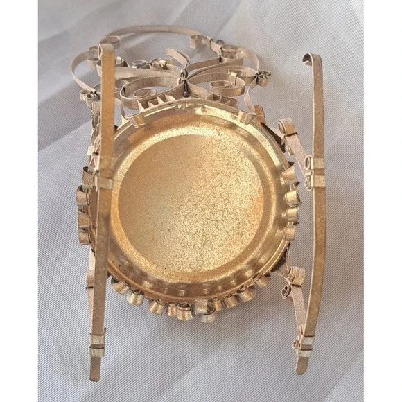 Folk Art Chair Soda Pop Tin Can Pin Cushion Scroll Quill Work Doll Chair - Picture 6 of 8